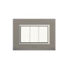 PLAQUES NOVA 45 RECTANGULAIRE ARGENT OPAQUE AVEC CADRE CHROME 3 MODULES|sfh|e8cc3a85ceb8|