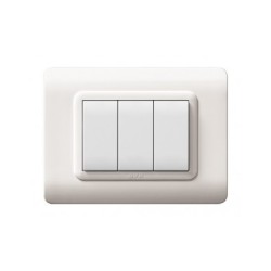 PLAQUE TECHNOPOLYMERE 44 RECTANGULAIRE BLANC 3 MODULES|sfh|10a55074dc6f|