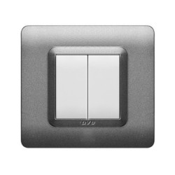 PLAQUE TECHNOPOLYMERE 44 CARRÉE ARGENT OPAQUE 2 MODULES|sfh|a84bc3af8ca7|