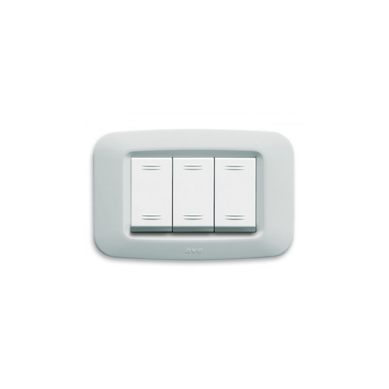 PLAQUE YES 45 RECTANGULAIRE BLANC 3 MODULES|sfh|7cdd1f57525d|