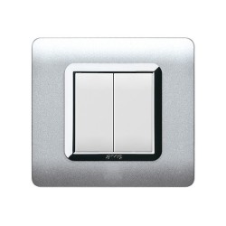PLAQUE TECHNOPOLYMERE 44 CARREE ALLUMIA AVEC CADRE CHROMÉ 2 MODULES|sfh|aa8126bb0e53|