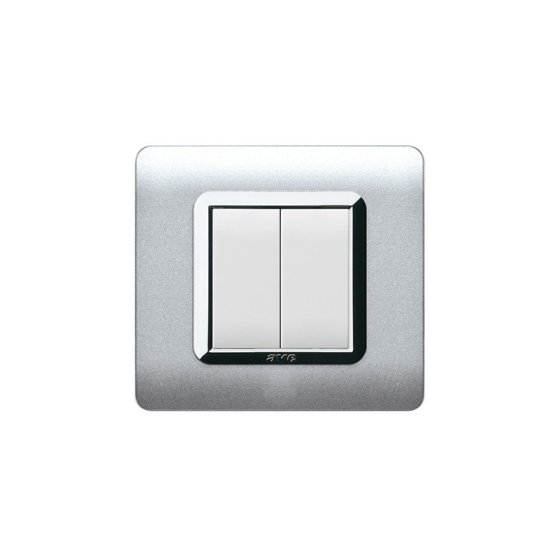 PLAQUE TECHNOPOLYMERE 44 CARREE ALLUMIA AVEC CADRE CHROMÉ 2 MODULES|sfh|aa8126bb0e53|