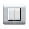 PLAQUE TECHNOPOLYMERE 44 CARREE ALLUMIA AVEC CADRE CHROMÉ 2 MODULES|sfh|1a3b1c870d30|