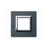 PLAQUE VERA 44 CARREE ALUMINIUM ANTHRACITE BROSSE 2 MODULES|sfh|88860682ea66|