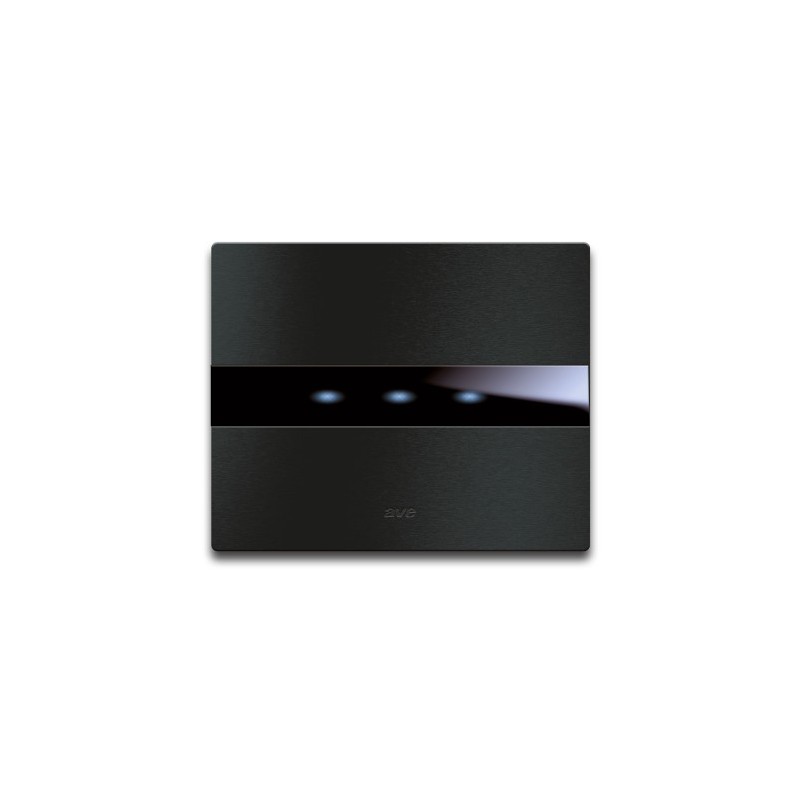 PLAQUE TOUCH 44 RECTANGULAIRE ALUMUNIUM ANTHRACITE BROSSE 3 MODULES|sfh|66ae59dc5849|