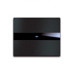 PLAQUE TOUCH 44 RECTANGULAIRE ALUMUNIUM ANTHRACITE BROSSE 3 MODULES|sfh|865531496eb1|