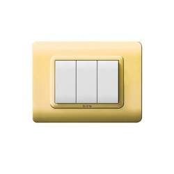 PLAQUE TECHNOPOLYMERE 44 RECTANGULAIRE DORÉE 3 MODULES|sfh|5beb963b5356|