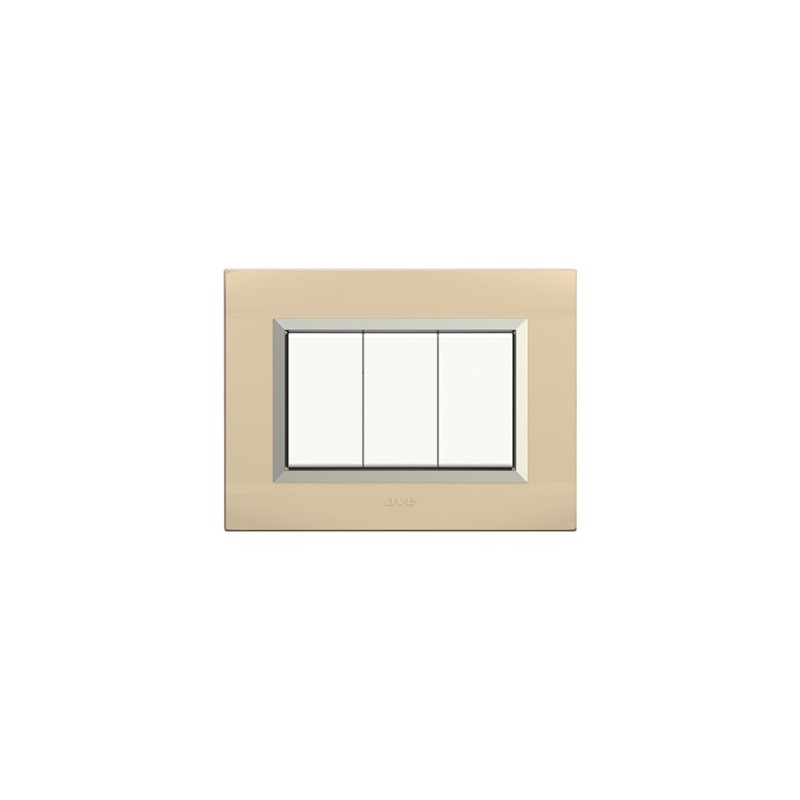 copy of PLAQUES NOVA 45 RECTANGULAIRE CHAMPAGNE CADRE CHROME 3 MODULES|sfh|f03aacacdfdb|