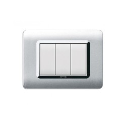 PLAQUE TECHNOPOLYMERE 44 RECTANGULAIRE ALLUMIA AVEC CADRE CHROME 3 MODULES|sfh|c3691e92fdf1|