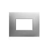 PLAQUE SMART 44 RECTANGULAIRE ACIER NATUREL EFFET BROSSÉ 3 MODULES|sfh|95cc281320a5|