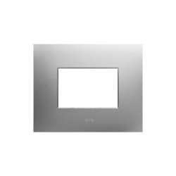 PLAQUE SMART 44 RECTANGULAIRE ACIER NATUREL EFFET BROSSÉ 3 MODULES|sfh|fcf21746d51e|
