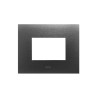 PLAQUE SMART 44 RECTANGULAIRE ACIER ANTHRACITE EFFET BROSSÉ 3 MODULES|sfh|d54a9f6b94f4|