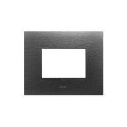PLAQUE SMART 44 RECTANGULAIRE ACIER ANTHRACITE EFFET BROSSÉ 3 MODULES|sfh|542d121dadb9|