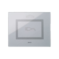 PLAQUE VERA 44 TOUCH RECTANGULAIRE GRIS OPAQUE POUR PRISE COULISSANTE|sfh|a2e5592e1742|