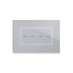 PLAQUE VERA 44 TOUCH RECTANGULAIRE GRIS OPAQUE 4 MODULES 4 COMMANDES|sfh|521c110f4fba|