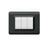 PLAQUE TECHNOPOLYMERE 44 RECTANGULAIRE GRIS FONCÉ 3 MODULES|sfh|05f10c508dcf|