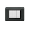 PLAQUE TECHNOPOLYMERE 44 RECTANGULAIRE GRIS FONCÉ 3 MODULES|sfh|8a36c4ec7484|