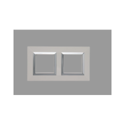 PLAQUE CUBICA 44 CARRÉE BLANC AVEC CADRE CHROMÉ 2+2 MODULES|sfh|7dd012d19107|