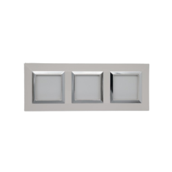 PLAQUE CUBICA 44 CARRÉE BLANC AVEC CADRE CHROMÉ 2+2+2 MODULES|sfh|902a950a3d2e|