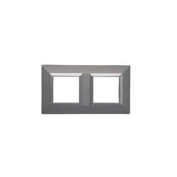 PLAQUE CUBICA 44 CARRÉE GRIS AVEC CADRE CHROMÉ 2+2 MODULES|sfh|c3644f438aab|