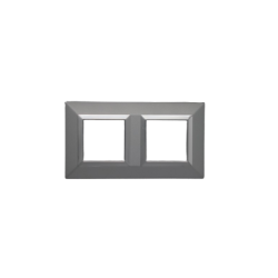 PLAQUE CUBICA 44 CARRÉE GRIS AVEC CADRE CHROMÉ 2+2 MODULES|sfh|50f4486a75b7|