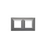 PLAQUE CUBICA 44 CARRÉE GRIS AVEC CADRE CHROMÉ 2+2 MODULES|sfh|50f4486a75b7|