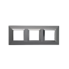 PLAQUE CUBICA 44 CARRÉE GRIS AVEC CADRE CHROMÉ 2+2+2 MODULES|sfh|5e8d6277c7a1|