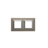 PLAQUE CUBICA 44 CARRÉE CHAMPAGNE AVEC CADRE CHROMÉ 2+2 MODULES|sfh|cf27092b8490|