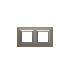 PLAQUE CUBICA 44 CARRÉE CHAMPAGNE AVEC CADRE CHROMÉ 2+2 MODULES|sfh|dacf2df3f423|
