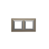 PLAQUE CUBICA 44 CARRÉE CHAMPAGNE AVEC CADRE CHROMÉ 2+2 MODULES|sfh|dacf2df3f423|