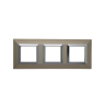 PLAQUE CUBICA 44 CARRÉE CHAMPAGNE AVEC CADRE CHROMÉ 2+2+2 MODULES|sfh|af9c8433af8d|