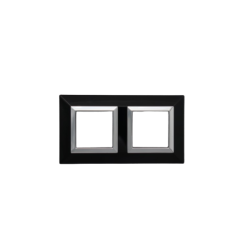 PLAQUE CUBICA 44 CARRÉE NOIR AVEC CADRE CHROMÉ 2+2 MODULES|sfh|03b8581cc438|