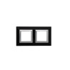PLAQUE CUBICA 44 CARRÉE NOIR AVEC CADRE CHROMÉ 2+2 MODULES|sfh|5bf843b5f806|