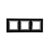 PLAQUE CUBICA 44 CARRÉE NOIR AVEC CADRE CHROMÉ 2+2+2 MODULES|sfh|2289af83f34b|