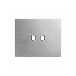 PLAQUE NEW STYLE 44 RECTANGULAIRE ALUMUNIUM NATUREL BROSSÉ 3 MODULES 2 COMMANDES|sfh|4bc6f99af196|