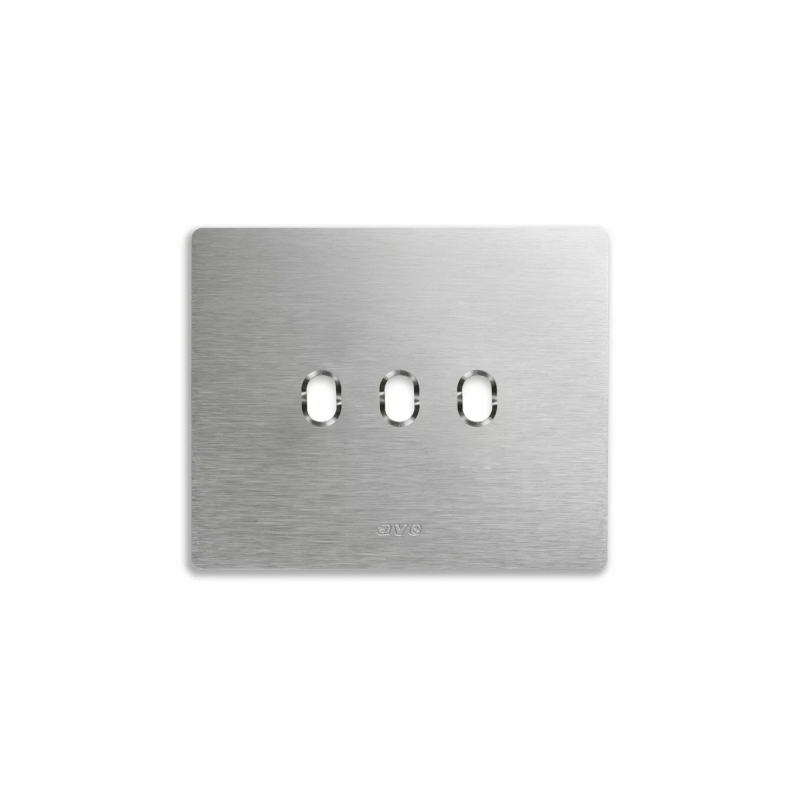 PLAQUE NEW STYLE 44 RECTANGULAIRE ALUMUNIUM NATUREL BROSSÉ 3 MODULES 3 COMMANDES|sfh|d3020f2b8dff|