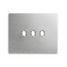 PLAQUE NEW STYLE 44 RECTANGULAIRE ALUMUNIUM NATUREL BROSSÉ 3 MODULES 3 COMMANDES|sfh|d1ef2da31ad8|
