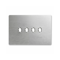 PLAQUE NEW STYLE 44 RECTANGULAIRE ALUMUNIUM NATUREL BROSSÉ 4 MODULES 4 COMMANDES|sfh|cb42789eef9b|