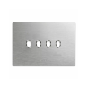 PLAQUE NEW STYLE 44 RECTANGULAIRE ALUMUNIUM NATUREL BROSSÉ 4 MODULES 4 COMMANDES|sfh|cb42789eef9b|