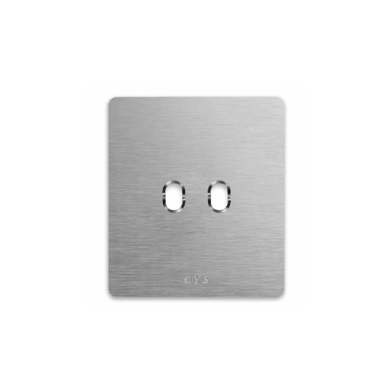 PLAQUE NEW STYLE 44 CARREE ALUMUNIUM NATUREL BROSSÉ 2 MODULES 1 COMMANDE|sfh|3e04532933b7|