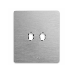 PLAQUE NEW STYLE 44 CARREE ALUMUNIUM NATUREL BROSSÉ 2 MODULES 1 COMMANDE|sfh|c3b4bb8ce6a8|