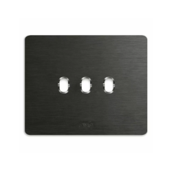 PLAQUE NEW STYLE 44 RECTANGULAIRE ALUMUNIUM ANTHRACITE BROSSÉ 3 MODULES 3 COMMANDES|sfh|6159f3baa2d7|