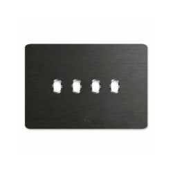 PLAQUE NEW STYLE 44 RECTANGULAIRE ALUMUNIUM ANTHRACITE BROSSÉ 4 MODULES 4 COMMANDES|sfh|f613daecc5bf|