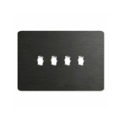 PLAQUE NEW STYLE 44 RECTANGULAIRE ALUMUNIUM ANTHRACITE BROSSÉ 4 MODULES 4 COMMANDES|sfh|9ca935c10948|