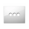PLAQUE NEW STYLE 44 RECTANGULAIRE VERRE BLANC 3 MODULES 3 COMMANDES|sfh|6fb9fd977ef8|