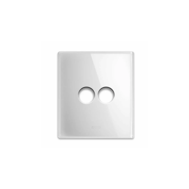PLAQUE NEW STYLE 44 CARREE VERRE BLANC 2 MODULES 1 COMMANDE|sfh|e4376f188dde|