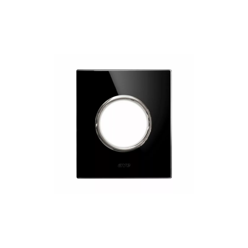 PLAQUE NEW STYLE 44 RECTANGULAIRE VERRE NOIR 2 MODULES POUR 1 PRISE DE COURANT|sfh|511606e6714d|