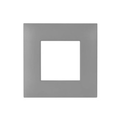 PLAQUE YOUNG 44 CARRÉE GRIS MAT 2 MODULES|sfh|1de045867beb|