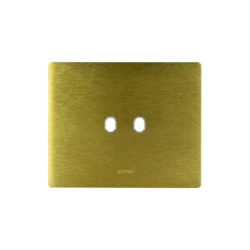 PLAQUE NEW STYLE 44 RECTANGULAIRE ALUMUNIUM COULEUR OR BROSSÉ 3 MODULES 2 COMMANDES|sfh|0abc0be0be95|