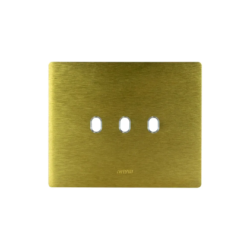 PLAQUE NEW STYLE 44 RECTANGULAIRE ALUMUNIUM COULEUR OR BROSSÉ 3 MODULES 3 COMMANDES|sfh|e1801b4c6eb5|